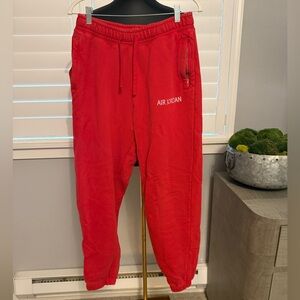 Jordan Bright Red Drawstring Sweatpants